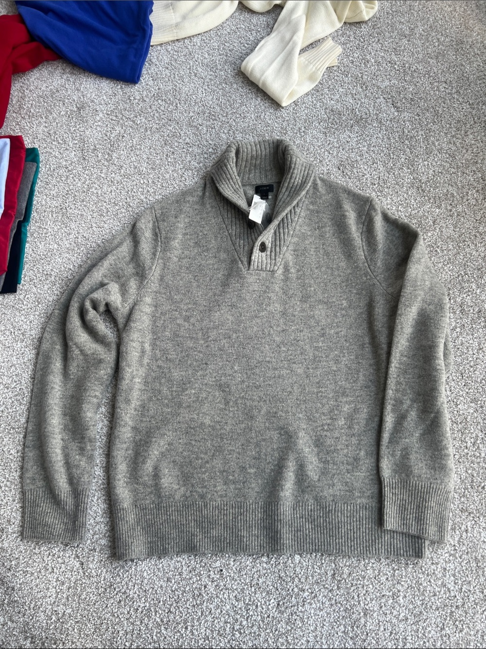 J. Crew Men's Heather Gray Pullover Sweater